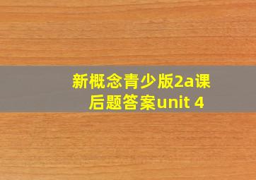 新概念青少版2a课后题答案unit 4